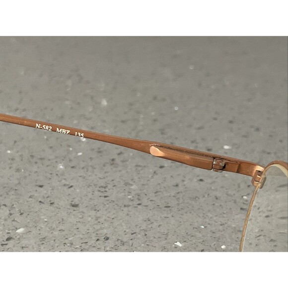 Nintendo Eyewear N-582 MBZ 49-19-135 Gold Full Rim round Eyeglasses Frames ONLY - Picture 8 of 13